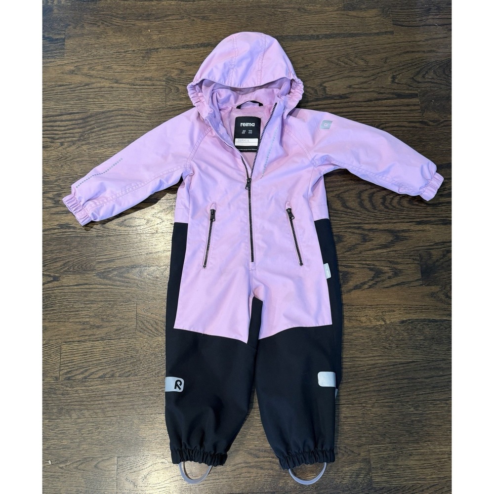 Reima Kellola Kids Size 98 5/6? Waterproof Shell Snowsuit Lavender Black